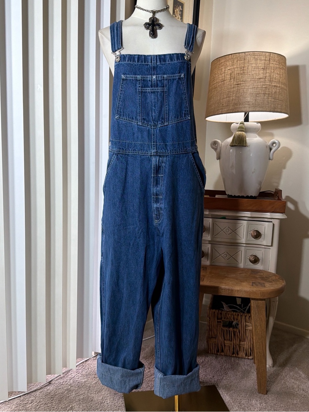 Arizona Jean Company Blue Denim Jumpsuit Overalls